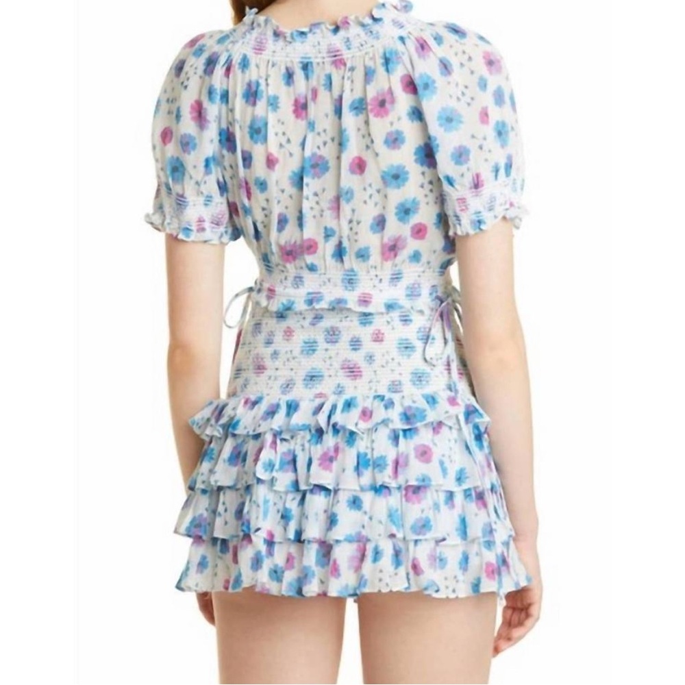 LOVESHACKFANCY Floral Ruffle Mini Skirt
